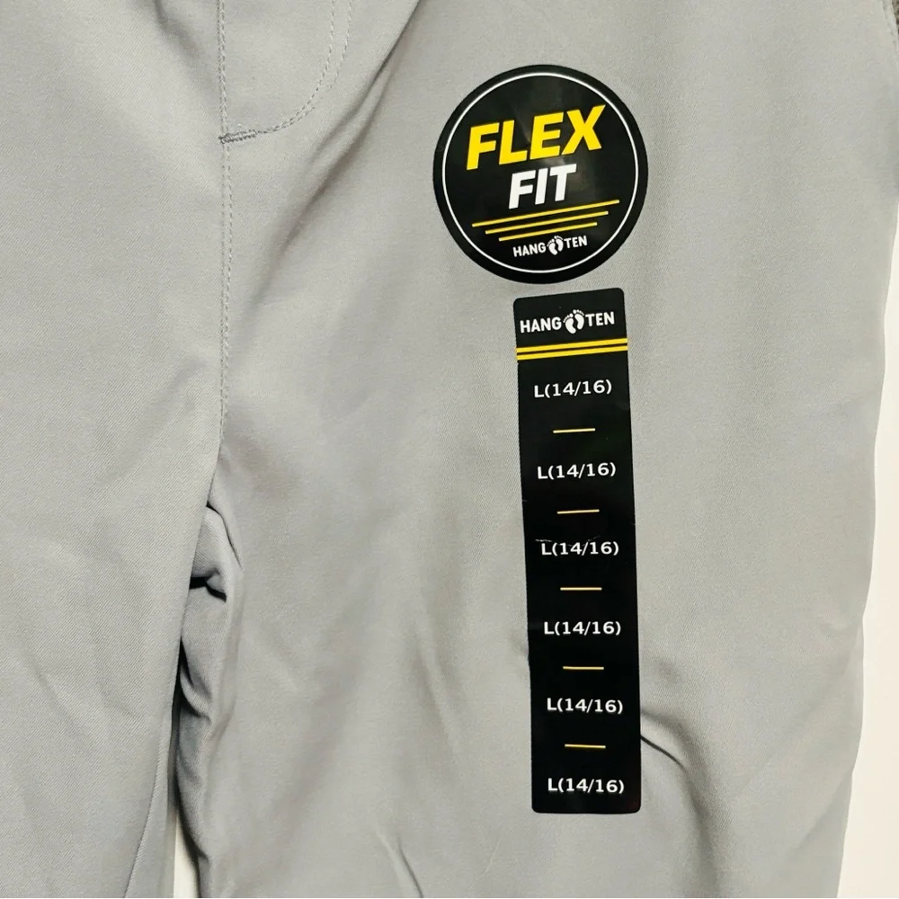 NWT [Hang Ten] Performance Athletic Drawstring Joggers Grey Youth Boys Sz 14/16 - Picture 4 of 10